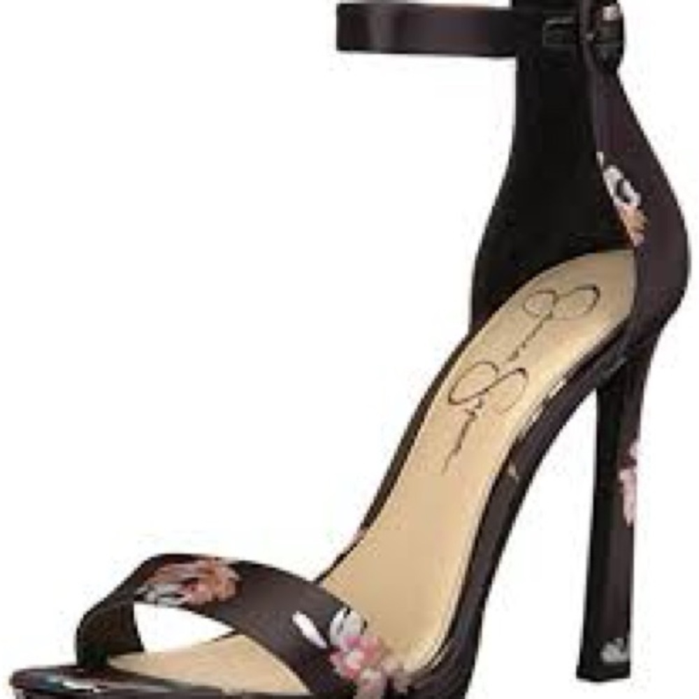 Jessica Simpson Black / Floral Ankle strap Heels**7 - Picture 2 of 2